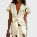 Vestido cruzado de satén