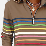 Viena | Sudadera con cremallera y rayas arcoíris