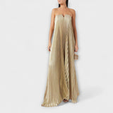 Michelle - Maxi vestido Sweetheart de flores naranjas