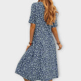 Paula - Elegante vestido floral de tejido premium