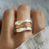 Anillo de plata chapada en oro