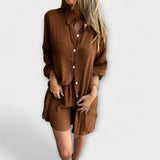 Lina | Conjunto de lino de camisa y shorts