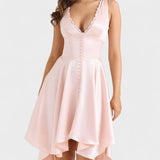 Élodie | Vestido Romance Suave Satén Brillante & Encaje Delicado