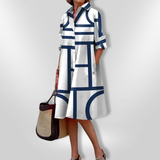 Helen™| Vestido Midi con Patrón Geométrico
