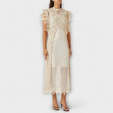 Mira - Vestido maxi de organza tejido y vacío