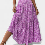 Adela Sofisticada Falda Floral Cintura Elástica