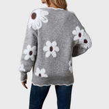 Karin | Suéter floral elegante con escote en pico