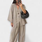 Jacqueline - Top y pantalones de doble capa