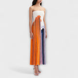 Verano - Vestido color block con flecos a la moda