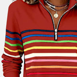 Viena | Sudadera con cremallera y rayas arcoíris