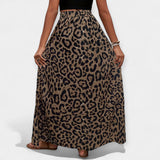 Falda Midi Sofisticada con Abertura Estampado Leopardo Karolína