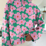 Mirellia | Jersey de cuello alto floral