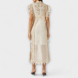 Mira - Vestido maxi de organza tejido y vacío