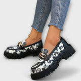 Mocasines elegantes retro con hebilla metálica de Anna, ligeros para el verano.