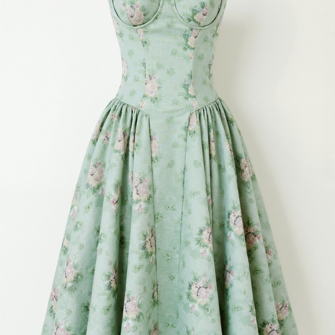 Odete - Vestido midi con corsé estructurado