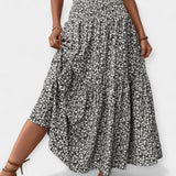 Adela Sofisticada Falda Floral Cintura Elástica