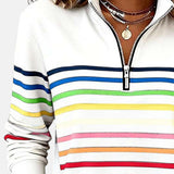 Viena | Sudadera con cremallera y rayas arcoíris