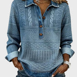 Elise | Blusa con efecto de punto y detalles vaqueros