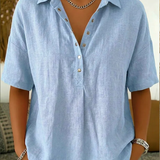 Eliška - Blusa con cuello y detalle de botones