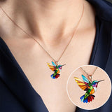 Collar colorido con colibríes