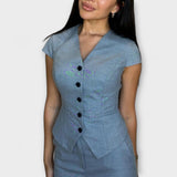 Ivy - Conjunto elegante de top con escote en V y pantalones