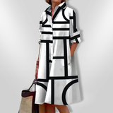 Helen™| Vestido Midi con Patrón Geométrico