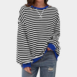 Tereza – sudadera de rayas con detalles azules