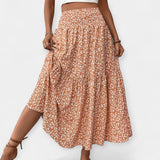 Adela Sofisticada Falda Floral Cintura Elástica