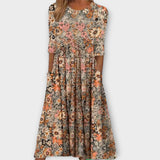 Paula - Elegante vestido floral de tejido premium