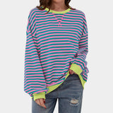 Tereza – sudadera de rayas con detalles azules