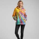 Svetlana - Sudadera con capucha con motivos de patchwork vibrantes