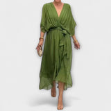 Amoura - Vestido de gasa con escote en V