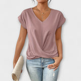 Eloise - Top con cuello en V y detalle de nudo