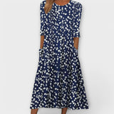 Paula - Elegante vestido floral de tejido premium