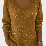 Ella™ | Jersey de punto de mujer festivo con cuello en V