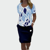 Eva Blusa Elegante y Falda Diseño Exclusivo Colección
