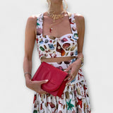 Heather - Elegante conjunto de dos piezas con falda