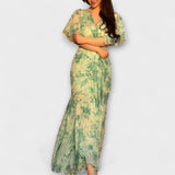 Lana - Vestido floral elegante con cuello en V