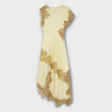 Margaret - Vestido maxi con detalles de raso y encaje