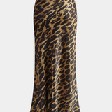 Elena | Maxi falda ajustada con estampado de leopardo