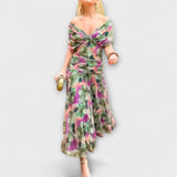 Aurora - Elegante vestido maxi con escote de pico