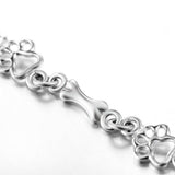 Aurembiaix™ | Pulsera de Dijes Huella y Hueso en Plata