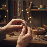 Elegante anillo de oro adornado con piedras brillantes