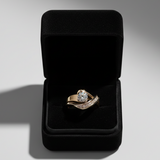 Karla - Anillo Vintage Irregular de Oro y Plata con Circonita