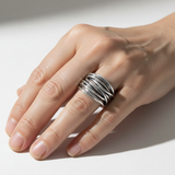 Anillo de plata 925 multilijero