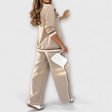 Sport Chic Beige -setti – bleiseri, housut ja laukku