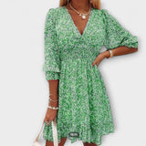 Vestido de mujer con estampado floral y mangas abullonadas
