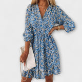 Vestido de mujer con estampado floral y mangas abullonadas