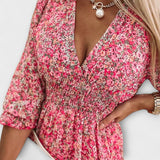 Vestido de mujer con estampado floral y mangas abullonadas