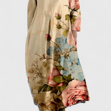 Anne | Vestido Fluido con Escote en V y Estampado Colorido